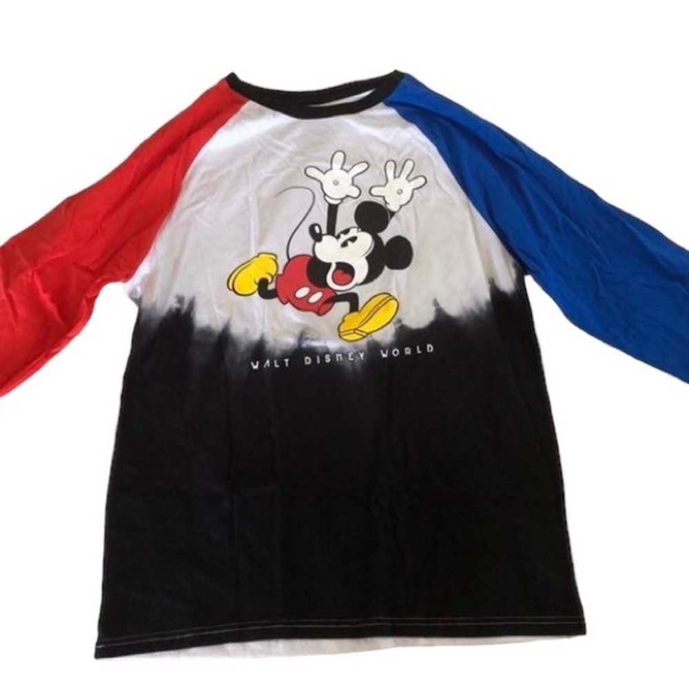Disney Parks Unisex Mickey Mouse Tie Dye Raglan Sz L